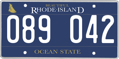 RI license plate 089042