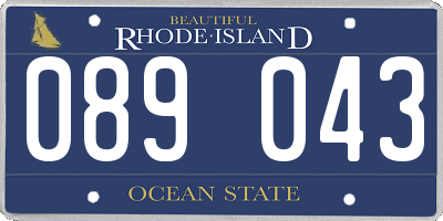 RI license plate 089043