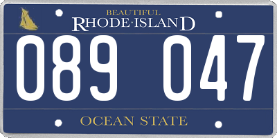 RI license plate 089047