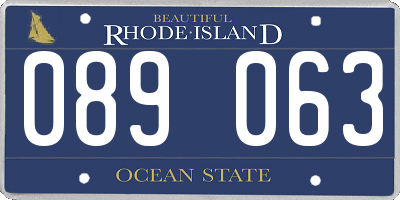 RI license plate 089063