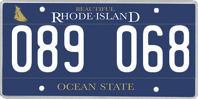 RI license plate 089068