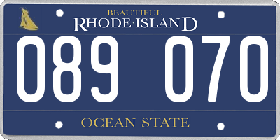 RI license plate 089070