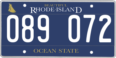 RI license plate 089072
