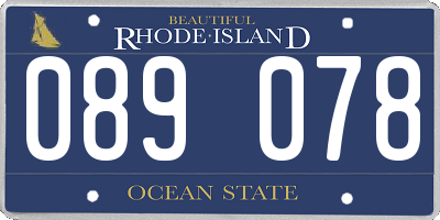 RI license plate 089078
