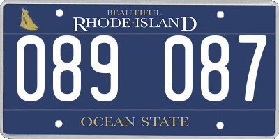 RI license plate 089087
