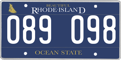 RI license plate 089098