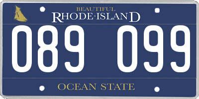 RI license plate 089099