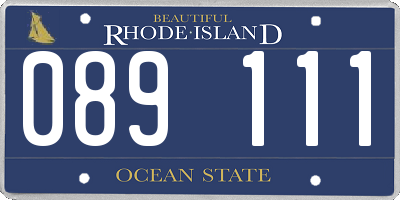 RI license plate 089111