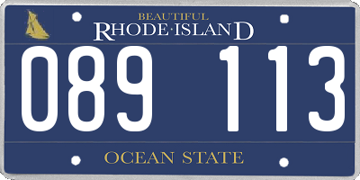 RI license plate 089113
