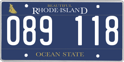 RI license plate 089118