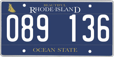 RI license plate 089136
