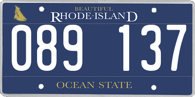 RI license plate 089137
