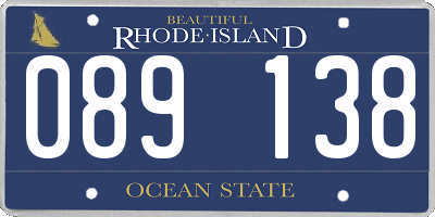 RI license plate 089138