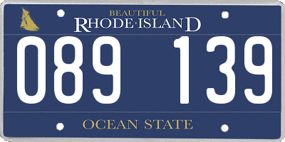 RI license plate 089139