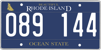 RI license plate 089144