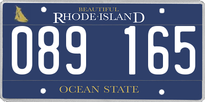 RI license plate 089165