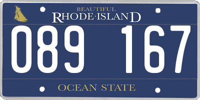 RI license plate 089167