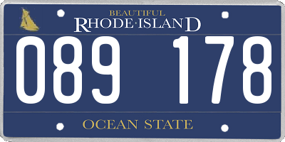 RI license plate 089178