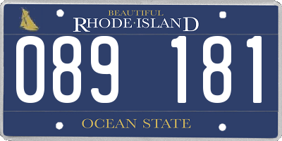 RI license plate 089181