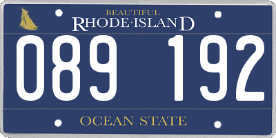 RI license plate 089192