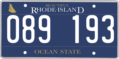 RI license plate 089193