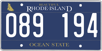 RI license plate 089194