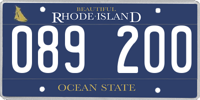 RI license plate 089200