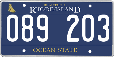 RI license plate 089203