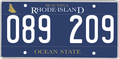 RI license plate 089209