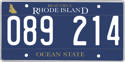 RI license plate 089214