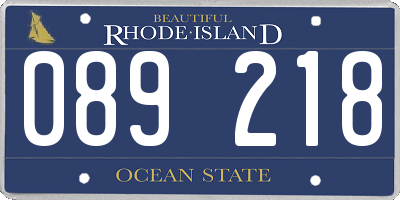 RI license plate 089218