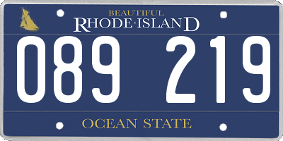 RI license plate 089219