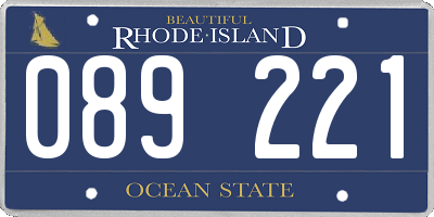 RI license plate 089221