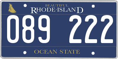 RI license plate 089222