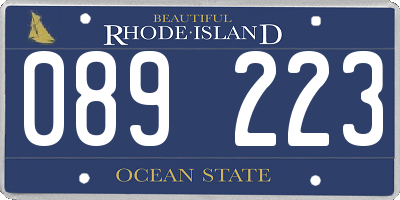 RI license plate 089223