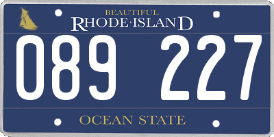 RI license plate 089227