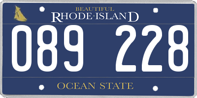 RI license plate 089228