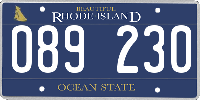 RI license plate 089230