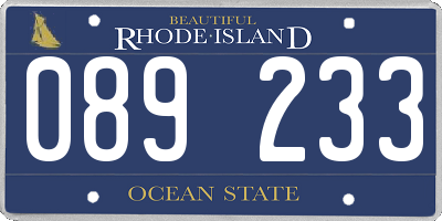 RI license plate 089233