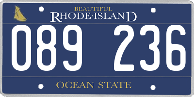 RI license plate 089236