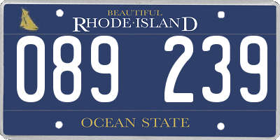 RI license plate 089239
