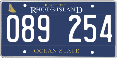 RI license plate 089254