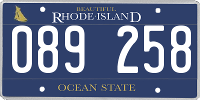 RI license plate 089258