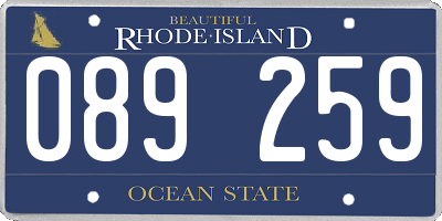 RI license plate 089259