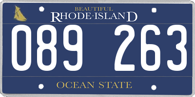 RI license plate 089263