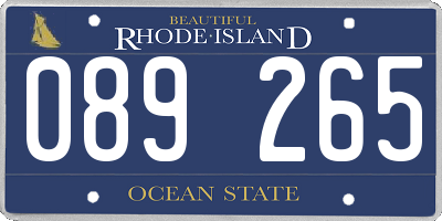 RI license plate 089265