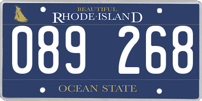 RI license plate 089268