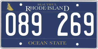RI license plate 089269