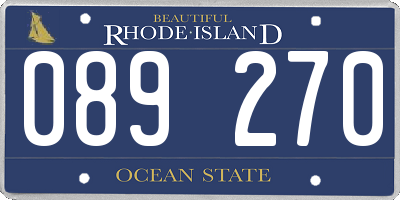 RI license plate 089270