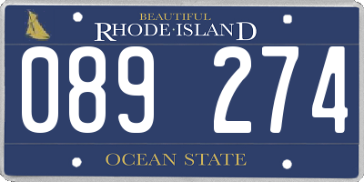 RI license plate 089274